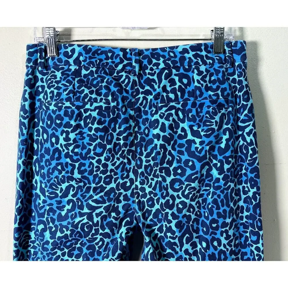 Lilly Pulitzer Kelly Stretch Pant Oyster Navy Bay My‎ Favorite Spot Size 10 - Picture 6 of 7